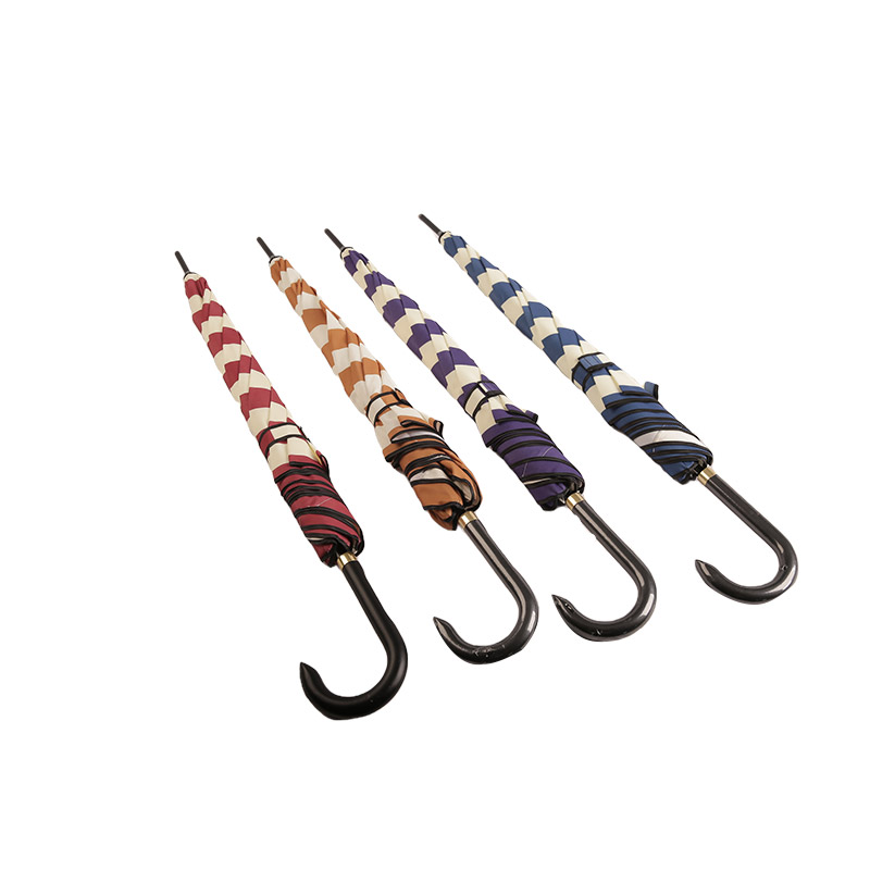 Gestreifter Beach Sun Oxford Straight Regenschirm-0E6B0007