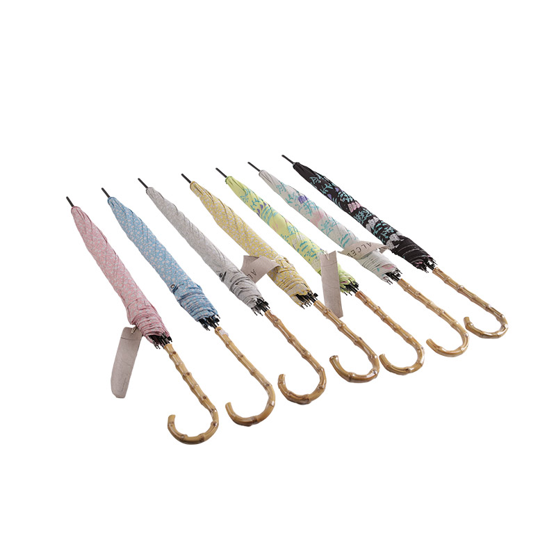 Kostengünstiger Pongee mit UV-beschichtetem geradem Regenschirm-0E6B0106