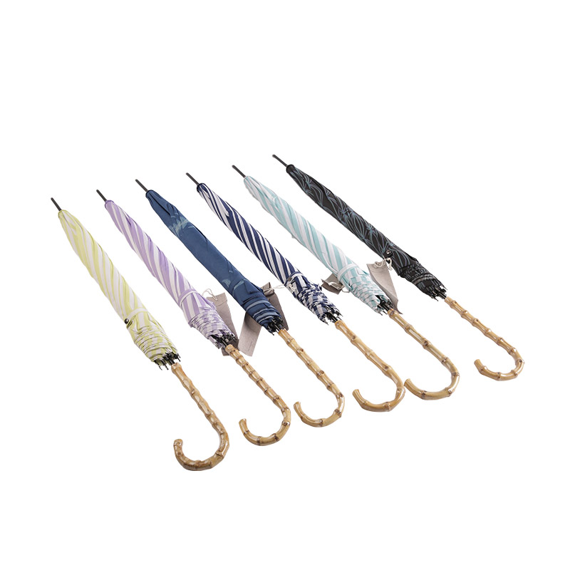 Blau gestreifter, gerader Regenschirm für Jugendliche mit UV-Beschichtung – 0E6B0129