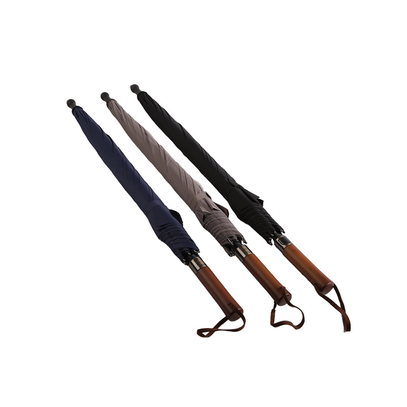 Schwarzer High-End-Pongee-Straight-Regenschirm-0E6B0213