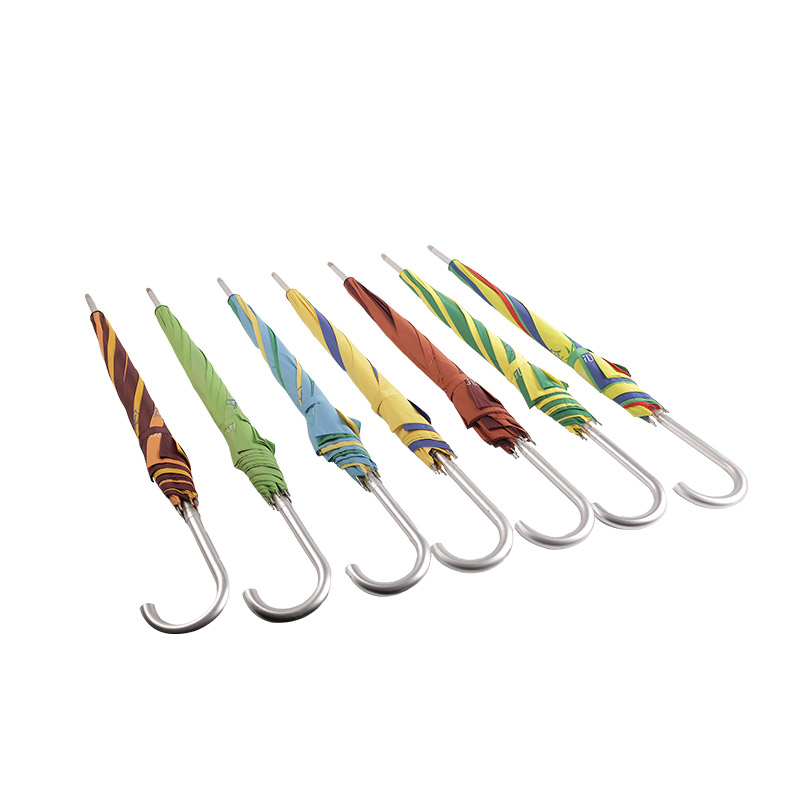 Dreifarbiger gerader Regenschirm „Vision Is Strong“ aus Pongee-0E6B0283