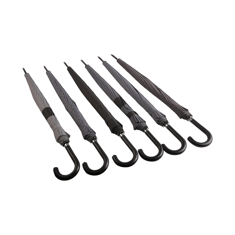 Dunkle Kaffeefarbe, leicht zu reparierender gerader Pongee-Regenschirm-0E6B0318