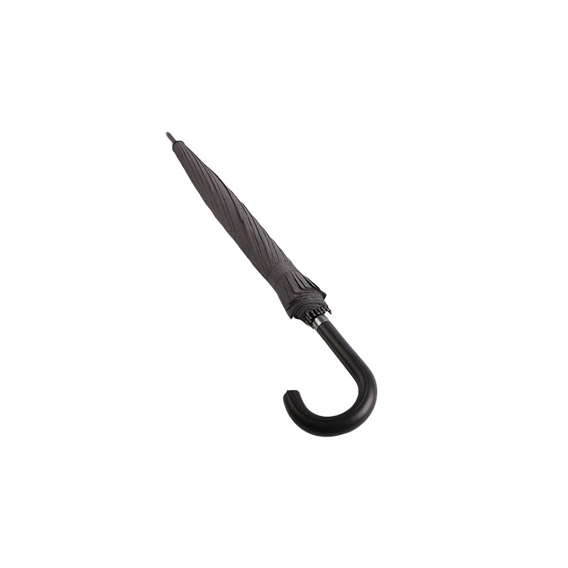 Dunkle Kaffeefarbe, leicht zu reparierender gerader Pongee-Regenschirm-0E6B0318