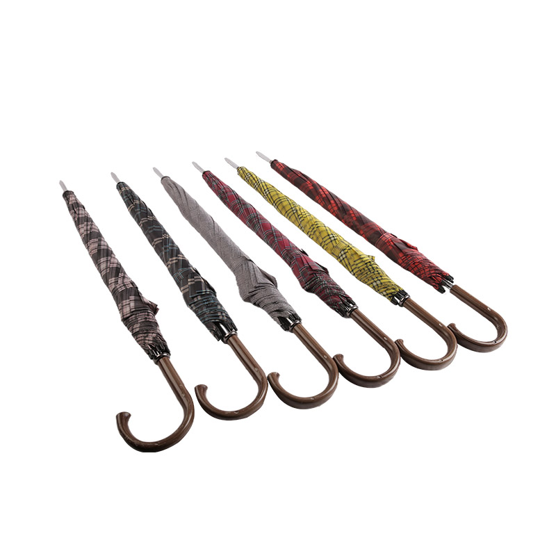 Rot karierter gerader Regenschirm „Student Spirit“ aus Polyester – 0E6B0329