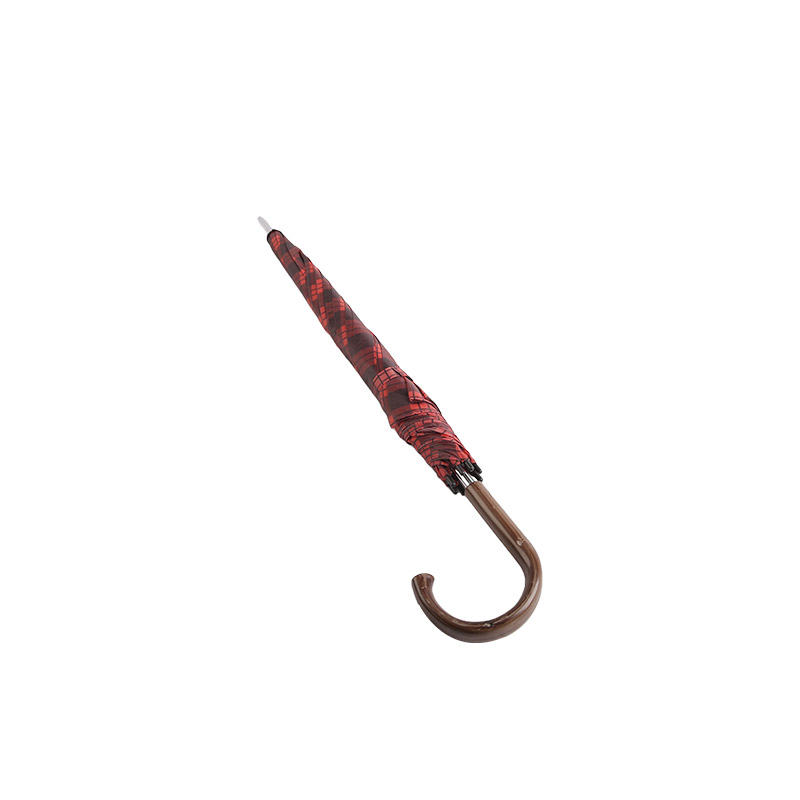 Rot karierter gerader Regenschirm „Student Spirit“ aus Polyester – 0E6B0329