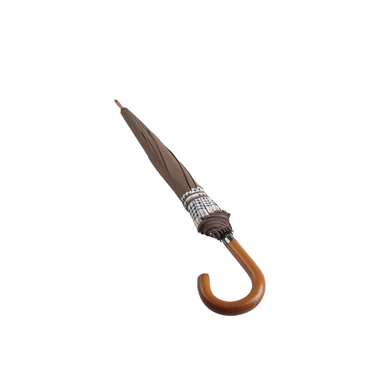 Passend zwischen geradem Regenschirm aus braunem und kariertem Pongé – 0E6B0402