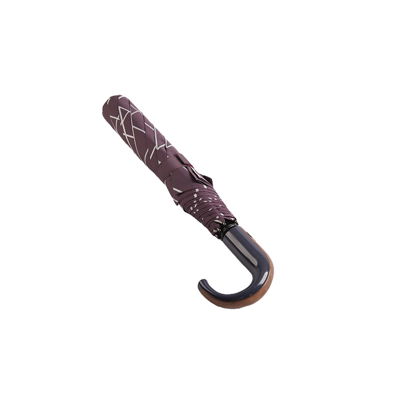 Zweiteiliger Regenschirm aus Pongee mit geometrischen Mustern – 0E6B0412