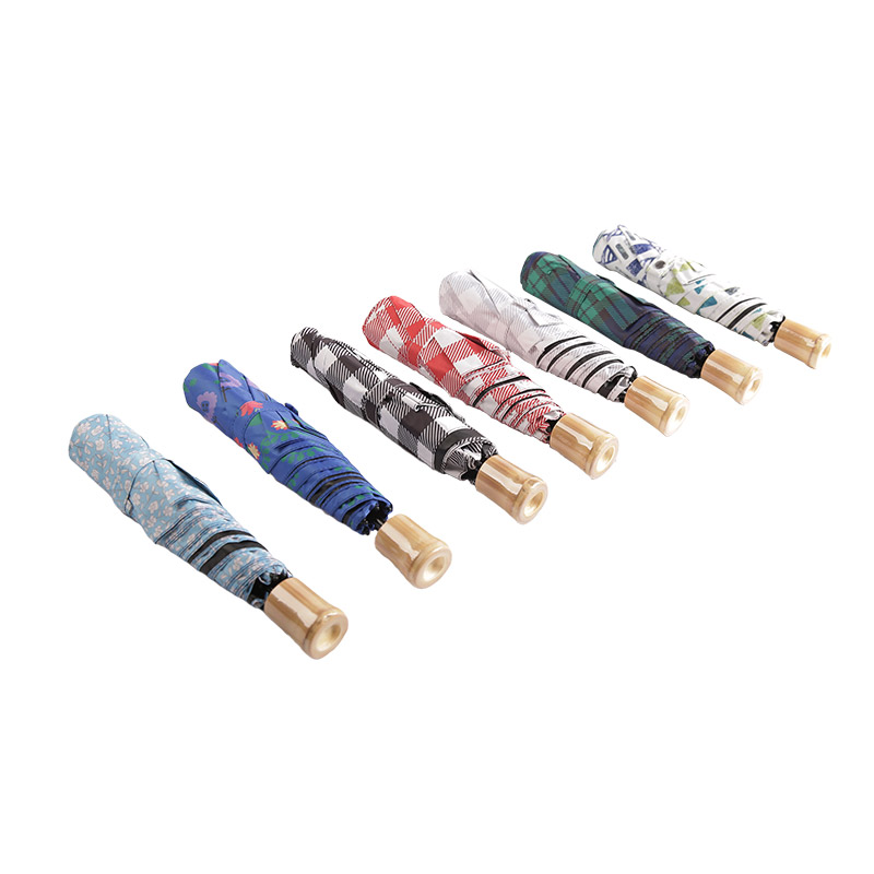 Mini-Pongee mit mehreren Mustern und beschichtetem dreifach gefaltetem Regenschirm-0E6B0423