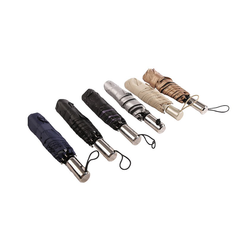 Apricot Atmosphere Pongee Dreifach-Regenschirm-0E6B0465