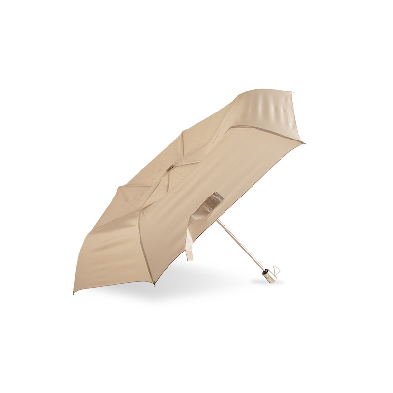 Apricot Atmosphere Pongee Dreifach-Regenschirm-0E6B0465