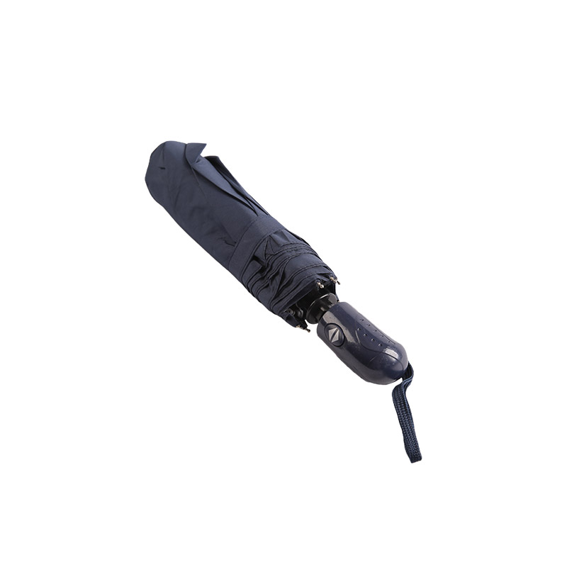 Regenfester, dreifach faltbarer Regenschirm aus Pongee in dunkler Farbe – 0E6B0491