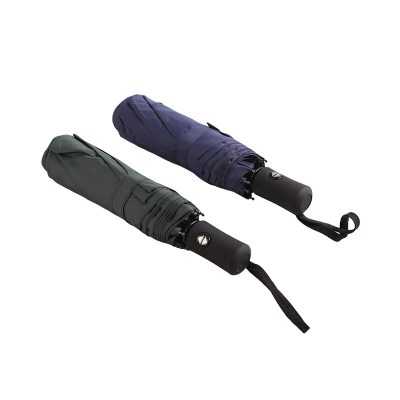 Dreifach-Regenschirm aus reinblauem UV-Schutz-Pongee-0E6B0550