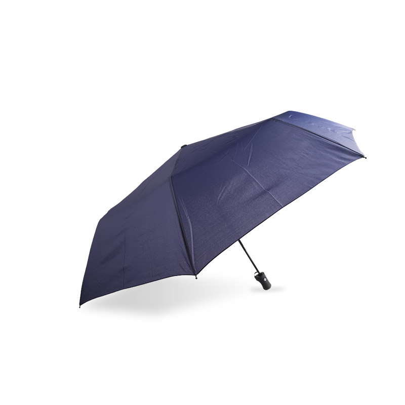 Dreifach-Regenschirm aus reinblauem UV-Schutz-Pongee-0E6B0550