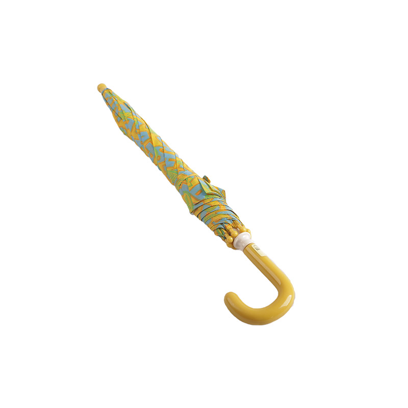 Gelber Alphabet-Farbblock-Pongee-Kinderschirm-0E6B0570