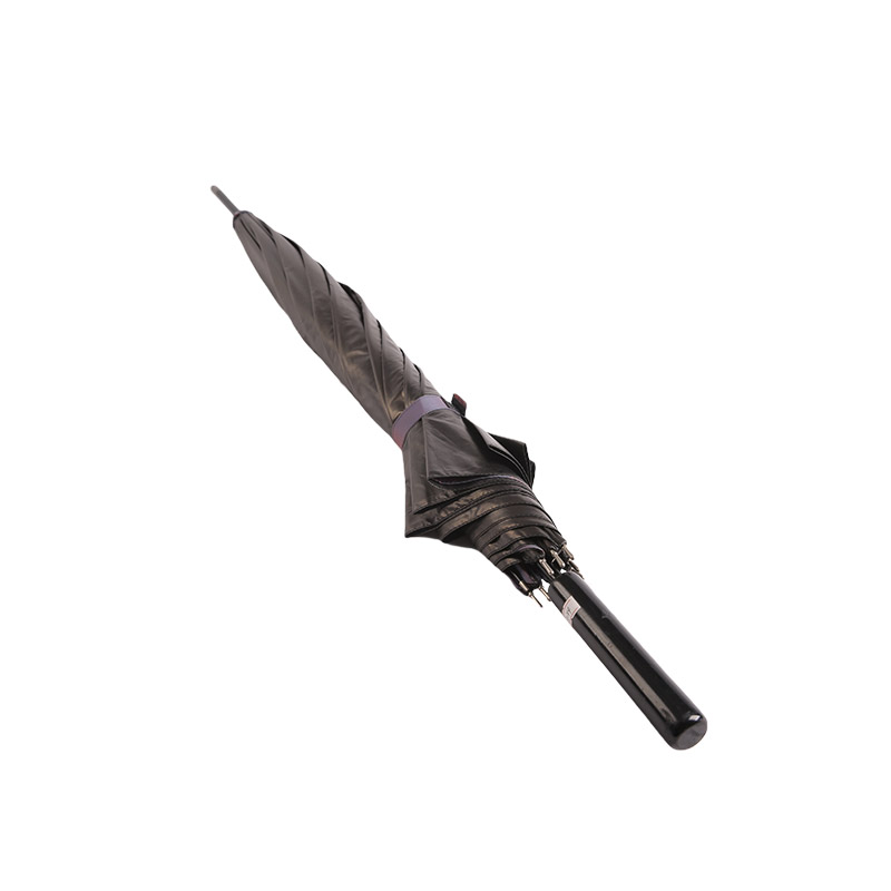 Schwarzer Pongé vom Typ Xibe mit geradem Regenschirm aus schwarz beschichtetem + Polyester-0E6B0698