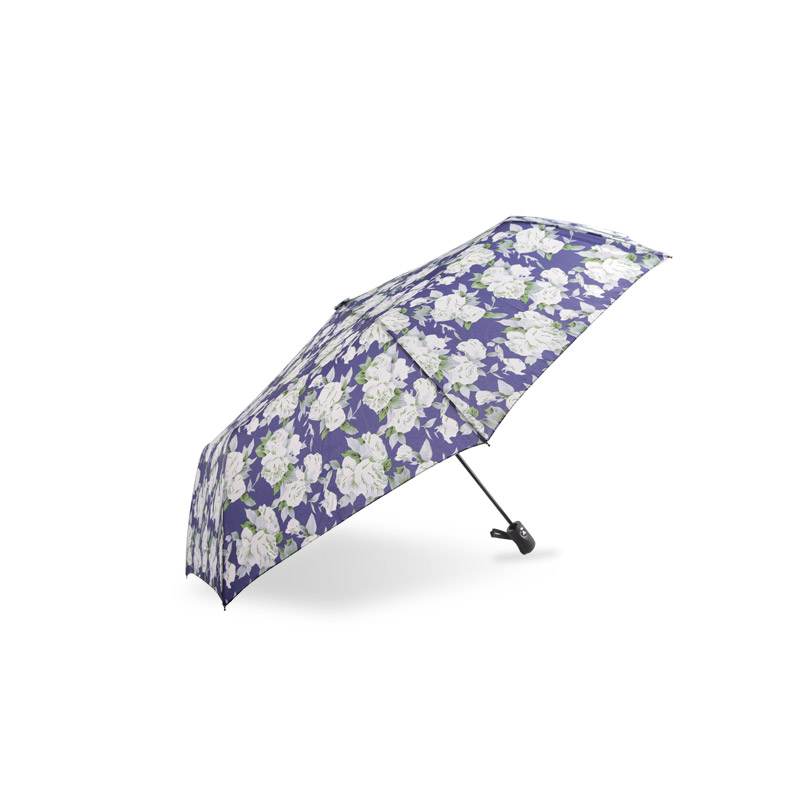 Vintage Star Print Pongeer Dreifach-Regenschirm-0E6B0757