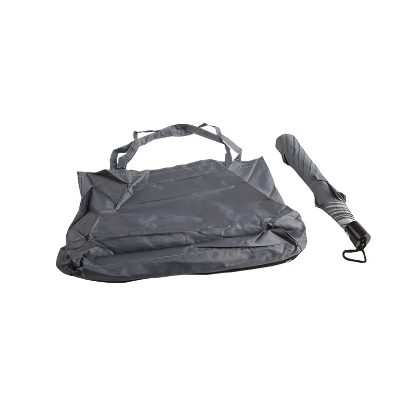 Einfacher zweifach gefalteter Regenschirm aus reinem Silbermetall-0E6B0782